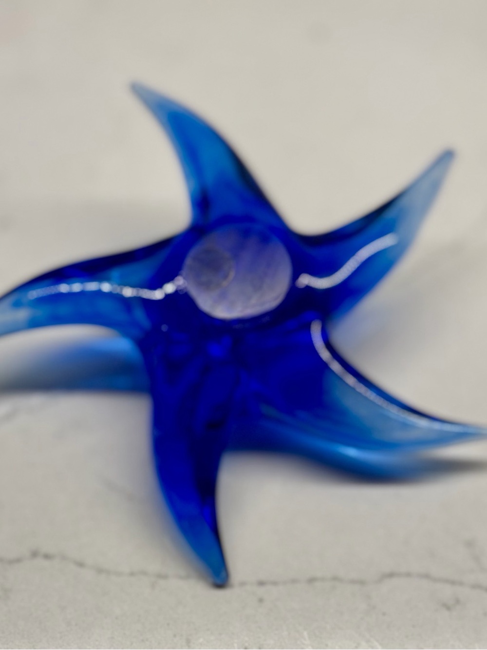 Coastal Chic Cobalt Blue Glass Starfish Paperweight - Picture 3 of 3